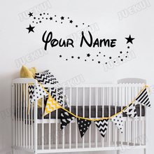 Font & Stars Personalized Name Removable Wall Stickers for Kids Room Home Murals Vinyl Wall Decals Bedroom Babies Murals TA91 2024 - buy cheap
