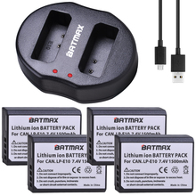Bateria batmax de bateria lp e10, 4x1500mah, para canon eos 1100d, 1200d, 1300d, t3, kiss, x50 2024 - compre barato