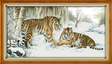 Tiger cross stitch kit 14ct 11ct pre stamped canvas cross stitching animal lover embroidery DIY handmade needlework 2024 - buy cheap