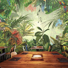 Custom mural  Original forest animals tropical forest 3D Wallpaper children's room bedroom fast food restaurant wallpaper mural 2024 - buy cheap