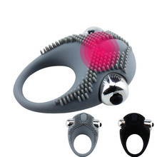 Ejaculation Delay Vibration G Point Penis Erection Ring on Cock Ring With Massager Brush Silicone Sex Toys for Men 2024 - buy cheap