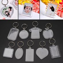 JAVRICK 10Pcs Picture Blank Keyrings Transparent Acrylic Key Chains Insert Your Photo Picture Frame Keyring DIY Split Ring Gift 2024 - buy cheap