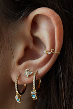 cute white blue cz charm with circle Hoop elegance sweep girl gift fashion earring trend earrings 2024 - buy cheap