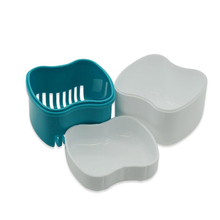Caja de baño para limpieza de dentaduras postizas, contenedor de red colgante, caja de almacenamiento Dental 2024 - compra barato