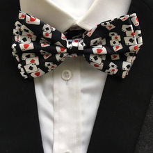 10 Pcs/Lot Wholesale Unique Designer Adult Men Poker Bowties Male Play Cards Pattern Printed Bow Ties Butterfly 2024 - buy cheap