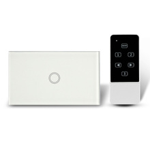 Novo design eua modelo interruptor de controle remoto tela toque vidro painel interruptor luz 1 gang, rf 433mhz, AC110-240V