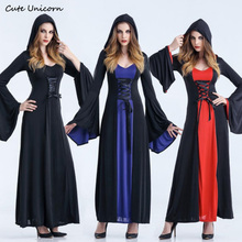 Women Victorian Halloween Costume Hoodie Witch Costumes Female Long hooded Dress Cosplay Clothes Girls Victorian Dresses 2024 - buy cheap