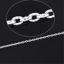DoreenBeads-Cadena de eslabón de aleación con base de hierro texturizado, fabricación de joyería, Collar chapado en plata, 3x2mm, 10 M 2024 - compra barato