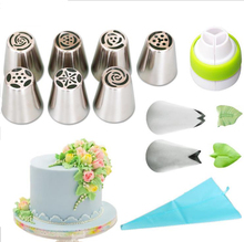 Pastry Nozzles And Coupler Icing Piping Tips Sets with bag Stainless Steel Rose Cream Bakeware Cupcake Cake Decorating Tools 2024 - buy cheap