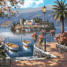 Hand painted 40*50cm canvas painting vintage home decor wall pictures for living room painting by numbers Lake island picture 2024 - buy cheap