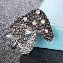 Zlxgirl-broches de cartón de setas para mujer, alfileres de bufanda, joyería para regalos nupciales, accesorios de marca de diamantes de imitación para hijab 2024 - compra barato