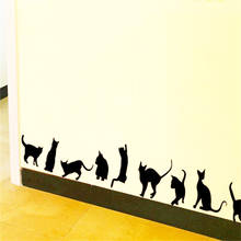 Наклейки на стену для кошек стены стикеры для художественного оформления Переводные расписные обои Декор для дома комнаты для художественного оформления ногтей, ручная работа съемные обои для дома 40D12 2024 - купить недорого