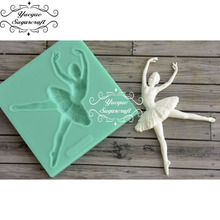 Yueyue-Molde de silicona con marco de bailarina, herramientas de decoración de pasteles, pasta de goma de chocolate 2024 - compra barato