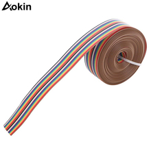 Cable conductor plano de cinta arcoíris, 1M, 2M, 5M, 20 pines, 1,27mm, UL2651, AWG28, 20 vías para conector tipo IDC de 1,27mm 2024 - compra barato
