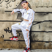 new Kids Jazz Dance Costumes sport wear White top and Pants set Hip Hop Clothes For Girls Child Street Dancing Stage Outfit 2024 - buy cheap