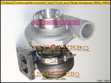 Atacado t78 turbocompressor de turbo charger, porca de bloqueio à prova de bala, cromado dourado, banda v t4, flange de rolagem dupla para carro de corrida 500-1000hp 2024 - compre barato