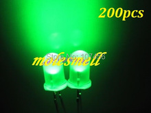 Бесплатная доставка 200 шт 5 мм зеленый ультра яркий диффузный зеленый светодиодный светильник новый 5 мм зеленый объектив светодиодный 5 мм Большой/широкоугольный светодиодный светильник 2024 - купить недорого