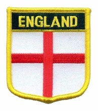 Inglaterra País Bordados Marcas De Vestuário Personalizado Etiquetas Etiqueta Fronteira Merrow e Ferro Em Apoio MOQ50pcs Aceitar Personalizado 2024 - compre barato