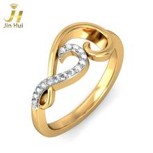 Jinhui Women The Amaara Ring Solid 18K Yellow 750 Gold 0.114CT Natural Diamond  Jewelry  Free Engraving 2024 - buy cheap