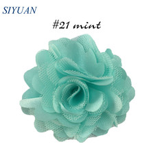 30pcs/lot 21 Color U Pick 2 Inch Mini Satin Mesh Puff Rose Flower DIY Supplies Headbands Hair Accessories TH54 2024 - buy cheap