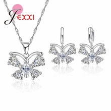 Drop Shipping Lady's Jewelry Sets JEXXI Pendant Necklace Hoop Earring with AAA Cubic Zirconia Crystal Sets 2024 - buy cheap