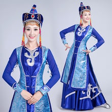 Novo design roupa de dança moderna da mongólia, vestido étnico de variância chinesa, vestuário para dança folclórica em palcos 2024 - compre barato
