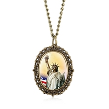 Reloj de bolsillo de cuarzo modelo Estatua de la libertad, figuritas de diosa gratis, regalos de recuerdo coleccionables, USA, Nueva York 2024 - compra barato