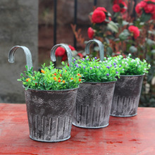 Vintage Flower Pot Hanging Iron Plant Pot Planter Flower Bucket 2024 - buy cheap