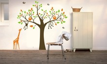 Coruja árvore macaco girafa removível adesivos de parede arte crianças berçário vinil decalque diy grande árvore adesivos para quarto d831 2024 - compre barato