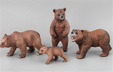 Развивающие ПВХ Животные мир Alaska Grizzly коричневый полярный медведь, медведи, статическая модель, пластиковые фигурки, игрушки, подарок для детей 2024 - купить недорого