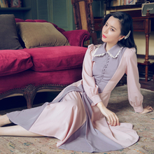 Vestido de Estilo Vintage francés, prenda de primavera, estilo Preppy, longitud media, elegante, Audrey Hepburn, 1960 2024 - compra barato