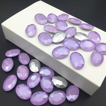 Cristal de Color violeta Mocha, 13x18mm, cristal ovalado, punto trasero, piedra de lujo, gotas, diamantes de imitación 2024 - compra barato