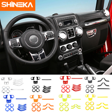 SHINEKA внутренние молдинги 12 шт. ABS отделка рулевого колеса автомобиля кондиционер вентиляционные наклейки для Jeep Wrangler JK 2011-2017 2024 - купить недорого