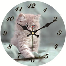 WONZOM винтажные настенные часы дизайн кошки большие бесшумные часы для гостиной животные Saat домашний декор кухонные часы настенные часы 2024 - купить недорого