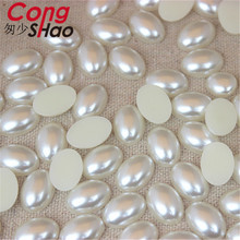 Cong Shao 6*8/8*10/10*14mm cream white drop pearl flatback Oval Rhinestone Beads water imitation DIY Pearls-scrapbooking CS211 2024 - buy cheap