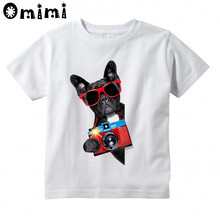 Kids French Bulldog Design T-Shirts Children's Short Sleeve Tops Boys/Girls Cute T Shirt 2024 - buy cheap