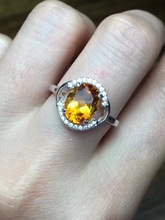Цитрин кольцо натуральный цитрин палец кольцо с драгоценным камнем 7*9 мм 925 пробы серебряные тонкие желтые ювелирные изделия из кристаллов 2024 - купить недорого