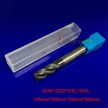 HRC55 1pc 8MM 4 Flutes Solid Carbide End Mills, CNC Milling Cutter, CNC Lathe Tool, Router Bits Metal Cutting 8*8*20mm L: 60mm 2024 - buy cheap