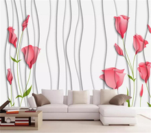 Papel tapiz decorativo 3D pintado a mano flor Fondo pintura de pared 2024 - compra barato