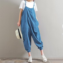 Autumn Womens Jumpsuit Plus Size Overalls Casual Loose Sleeveless Backless Playsuits Oversize Pants Trouser Rompers 2024 - buy cheap