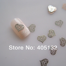 Approx. 1000pcs/bag Metal Silver Heart Design Non-adhesive Metal Slices Nail Art Decoration MS-266-1 2024 - buy cheap