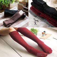 Women's Fashion Turn Up Rib Dot Wool Blend Long Knee High Winter Warm Boot Socks  1PQS 22MQ 2024 - buy cheap