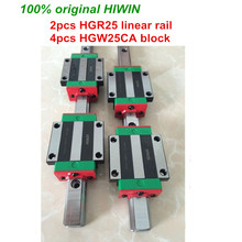 Hiwin carrinho de guia linear 2 peças, 100% original hiwin hgr25 200mm 300mm 400mm 500mm 600mm 700mm 800mm + 4 peças hgw25ca hiwin 2024 - compre barato