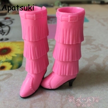 Розовая модная обувь для куклы блайз принцесса 1/6 длинные сапоги для кукла licca мини обувь для Momoko 1:6 BJD кукла аксессуары 2022 - купить недорого