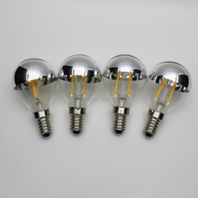 6pcs G45 2w LED Filament Bulbs Mirror Half Chrome Globe E14 E12 E26 E27 warm light 100v 120v 220v for living room Vintage 2024 - buy cheap