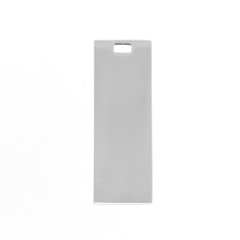 rectangle Charms bail hole Bar pendant Blank Diy print Id keyring tag mirror polish stainless steel wholesale 10pcs 2024 - buy cheap