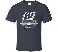 Крутая Повседневная футболка с коротким рукавом для фанатов автомобилей 1969 Барракуда гриль вид с годом и моделью темный цвет футболка с круглым вырезом Мужская футболка 2024 - купить недорого