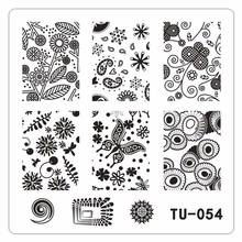 1Pc Nail Stamping Plates Flower Cartoon Wave Design Nail Art Image Template 6*6cm Square DIY Manicure Stencils Tool 2024 - buy cheap