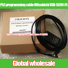 1pcs PLC programming data cable for Mitsubishi FX / USB-SC09-FX FX1S FX1N FX2N USB to RS422 adapter for MELSEC FX PLC 2024 - buy cheap