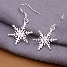 Lovely Hot Sale Romantic Jewelry Earrings For Women Wedding Elegant  Jewelry Silver Plated Smooth Snowflower Earring Brincos 2024 - buy cheap